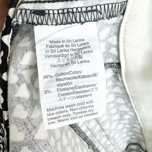 J. Crew Women's Heart Print Winnie Slim Leg Ankle-Length Pants Black White Siz 4 - Picture 8 of 13